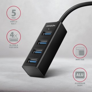 Hub AXAGON HUE-M1AL 4-portowy metalowy USB 3.2 Gen 1 z kablem 1.2m