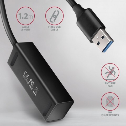 Hub AXAGON HUE-M1AL 4-portowy metalowy USB 3.2 Gen 1 z kablem 1.2m