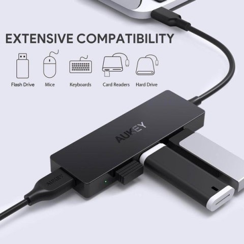 HUB USB-C AUKEY CB-C64 4w1 Ultra Slim 4xUSB 3.1 Prędkość 5 Gb/s