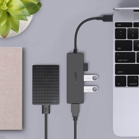 HUB USB-C AUKEY CB-C64 4w1 Ultra Slim 4xUSB 3.1 Prędkość 5 Gb/s