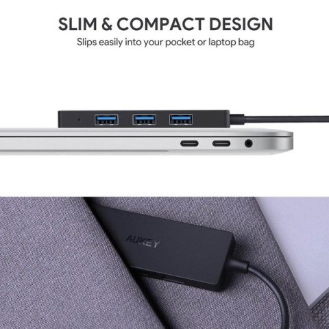 HUB USB-C AUKEY CB-C64 4w1 Ultra Slim 4xUSB 3.1 Prędkość 5 Gb/s