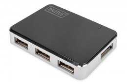 HUB USB 2.0 Digitus 4-portowy aktywny koncentrator czarno-srebrny