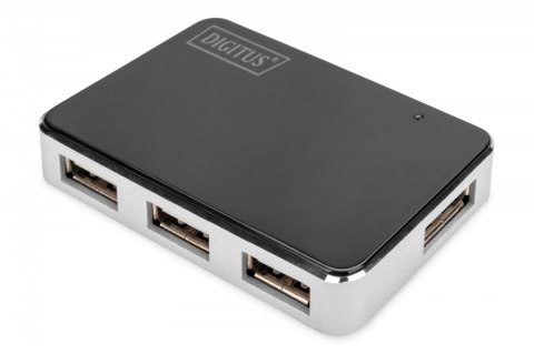 HUB USB 2.0 Digitus 4-portowy aktywny koncentrator czarno-srebrny