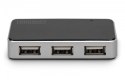 HUB USB 2.0 Digitus 4-portowy aktywny koncentrator czarno-srebrny