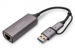 Karta sieciowa Digitus USB 3.1 Typ C i USB A Gigabit Ethernet 2.5Gbps