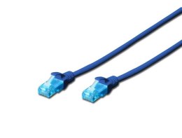 Kabel Digitus Patch cord RJ45-RJ45 CAT 5e U/UTP 0.25m niebieski