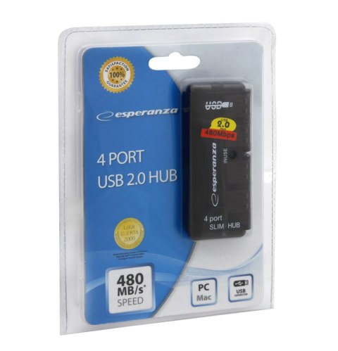 HUB Esperanza 4 porty USB 2.0 kompaktowy pasywny rozdzielacz
