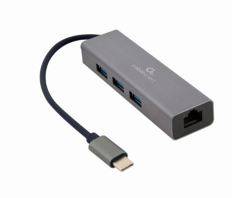 Gembird Hub 3 portowy USB 3.1 z kartą sieciową Premium