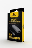 Gembird Hub 3 portowy USB 3.1 z kartą sieciową Premium
