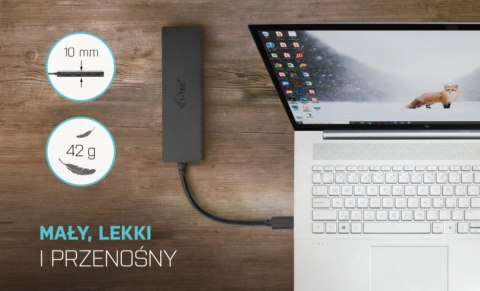 Hub I-tec USB-A/USB-C metalowy 4-portowy z szybkim transferem 10 Gbps