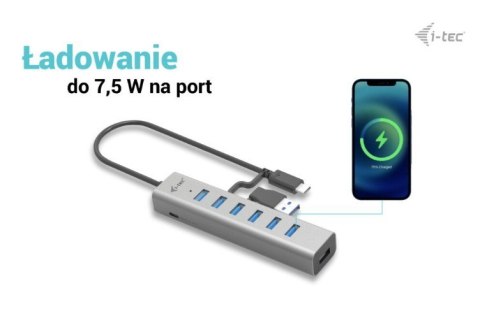 I-tec Hub USB-C Charging Metal HUB 7 Port aktywny wielofunkcyjny