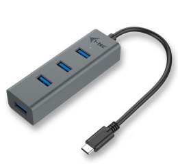 HUB I-tec USB-C Metal 4-portowy USB 3.0 z ładowaniem lekki compact