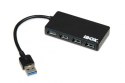 IBOX Hub USB 3.0 4-portowy slim Czarny z szybkim transferem