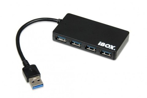 IBOX Hub USB 3.0 4-portowy slim Czarny z szybkim transferem