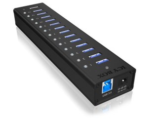 HUB IcyBox IB-AC6113 aktywny 13-portowy USB 3.0 aluminiowy