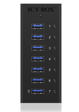 IcyBox IB-AC618 aktywny 7-portowy hub USB 3.0 z ładowaniem