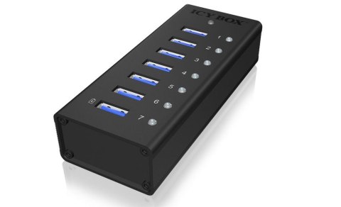 IcyBox IB-AC618 aktywny 7-portowy hub USB 3.0 z ładowaniem