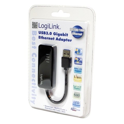 LogiLink Adapter Gigabit Ethernet USB 3.0 aktywny szybki LAN