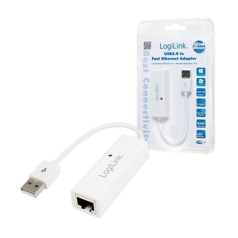 LogiLink Adapter Fast Ethernet RJ45 USB 2.0 szybki transfer
