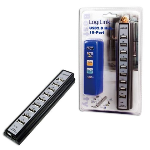 LogiLink HUB USB 2.0 10 portowy aktywny zasilany koncentrator