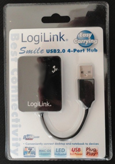 HUB USB 2.0 LogiLink 4-portowy pasywny czarny UA0139
