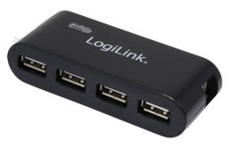 HUB USB 2.0 LogiLink 4 portowy zasilacz czarny aktywny