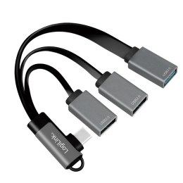 LogiLink Hub USB 3.2 USB-C 90° 3xUSB-A 0.15m szybki adapter