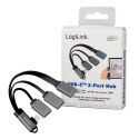 LogiLink Hub USB 3.2 USB-C 90° 3xUSB-A 0.15m szybki adapter