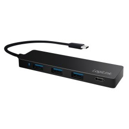LogiLink Hub USB-C 3.1 4-portowy ultra slim czarny