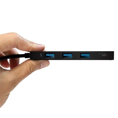 LogiLink Hub USB-C 3.1 4-portowy ultra slim czarny