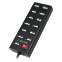 LogiLink Hub USB 2.0 13-portowy aktywny czarny z wyłącznikiem
