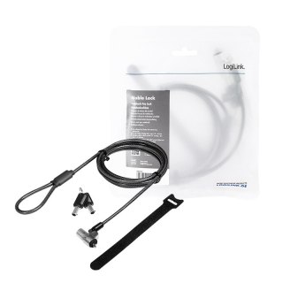 LogiLink Linka zabezpieczająca do notebooka Noble Lock PVC czarna
