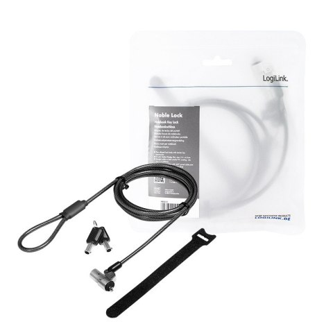 LogiLink Linka zabezpieczająca do notebooka Noble Lock PVC czarna