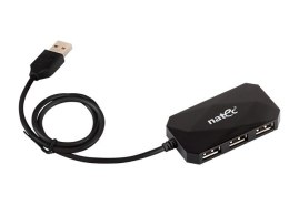 Hub USB 4-portowy Natec LOCUST USB 2.0 kompaktowy czarny