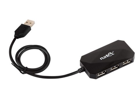 Hub USB 4-portowy Natec LOCUST USB 2.0 kompaktowy czarny