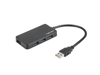 Natec Moth koncentrator USB 4 porty 3.0 czarny funkcjonalny hub
