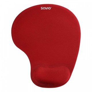 Podkładka żelowa Savio MP-01R czerwona z podpórką ergonomiczną