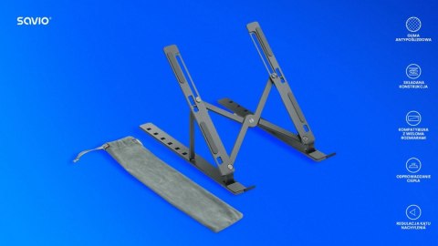 Podstawka biurowa Savio PB-01 regulowana składana z aluminium