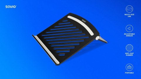 Podstawka biurowa Savio PB-02 ergonomiczna pod laptop tablet czarna
