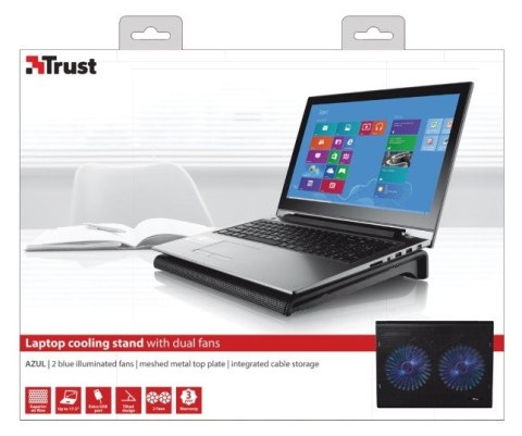 Podstawka chłodząca Trust Azul z 2 wentylatorami podświetlenie USB