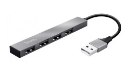 Trust Mini Hub USB Halyx 4 porty szybkość 480 Mbit/s aluminiowy