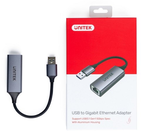Unitek Adapter USB-A 3.1 GEN 1 RJ45 1000 Mbps szybkie łącze LAN