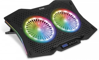 Podkładka chłodząca YENKEE YSN 310 duża RGB z wentylacją i LCD