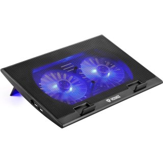 Podkładka chłodząca YENKEE YSN 120 LED cicha z 2 gniazdami USB do laptopów 17"
