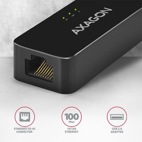 Adapter AXAGON ADE-XR USB2.0 Fast Ethernet 10/100Mbit kompaktowy