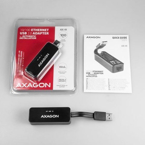 Adapter AXAGON ADE-XR USB2.0 Fast Ethernet 10/100Mbit kompaktowy