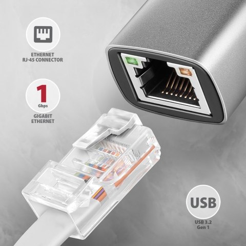 AXAGON ADE-TXCA Karta sieciowa Gigabit Ethernet USB-C z adapterem USB-A