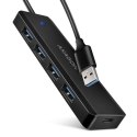 Hub USB AXAGON HUE-C1A 4-portowy 5Gbps podróżny z zasilaniem USB-C