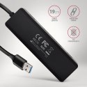 Hub USB AXAGON HUE-C1A 4-portowy 5Gbps podróżny z zasilaniem USB-C