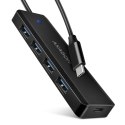 Hub AXAGON HUE-C1C USB-C 4-portowy podróżny 5Gbps z zasilaniem